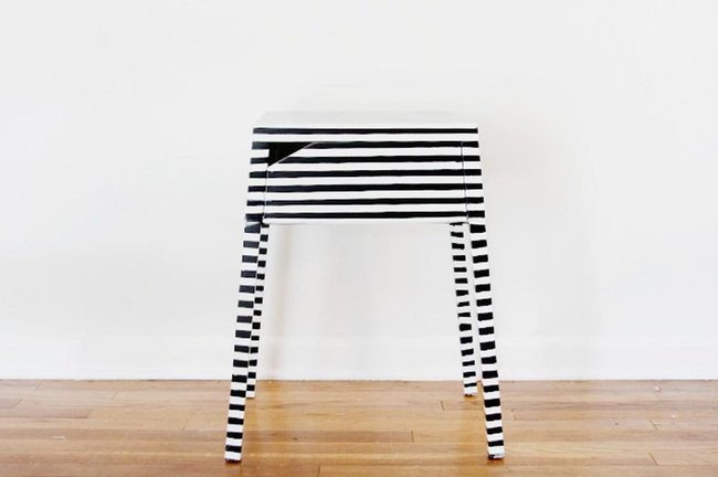 Black And White Striped Table