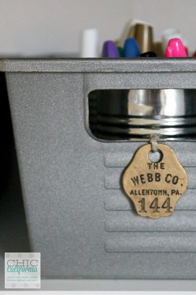 Spray-Painted Metal Locker Bins