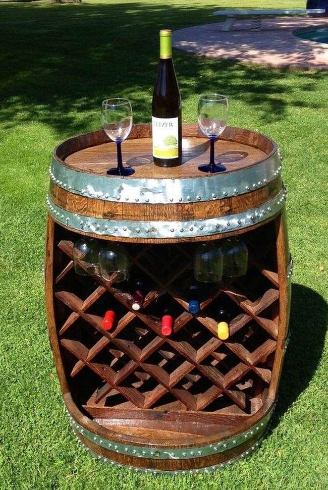 Barrel Wood Drinks Station