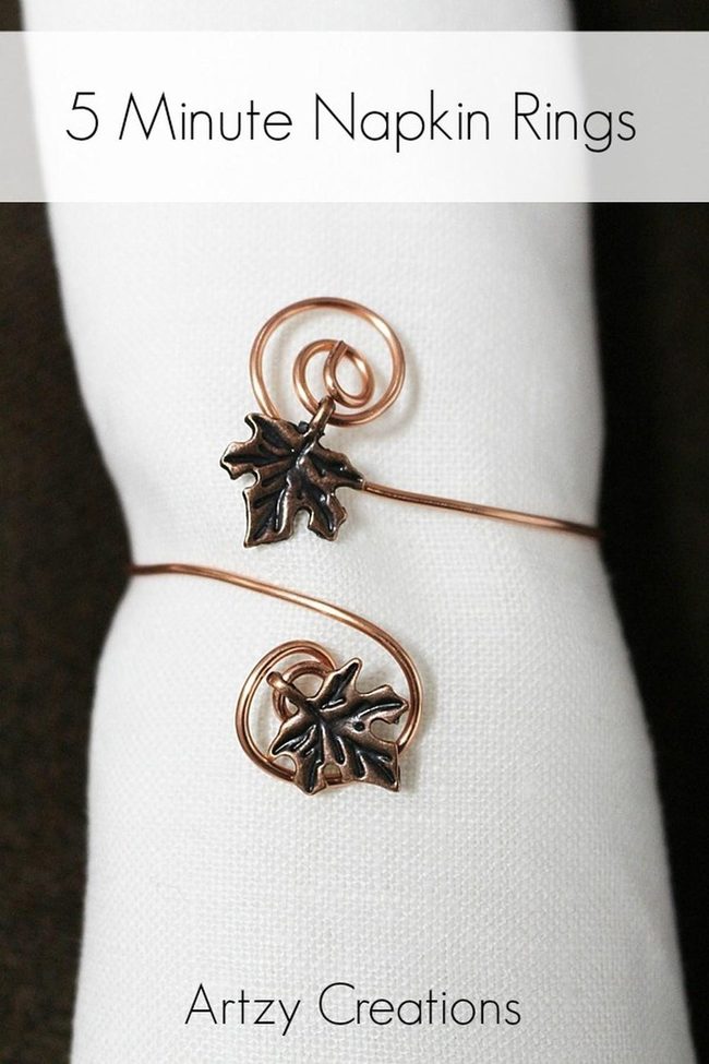 Copper Leaf Napkin Rings