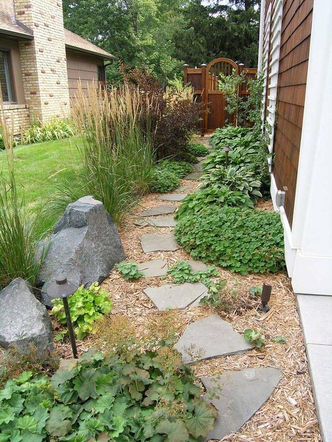 Weathered Stone And Wood Chips