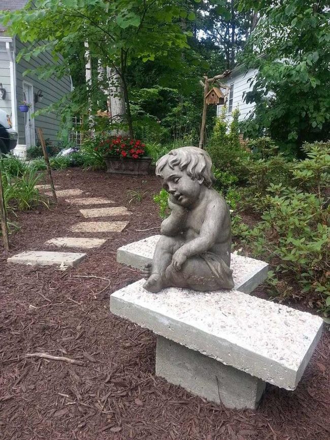 Sparkling Concrete Garden Bench