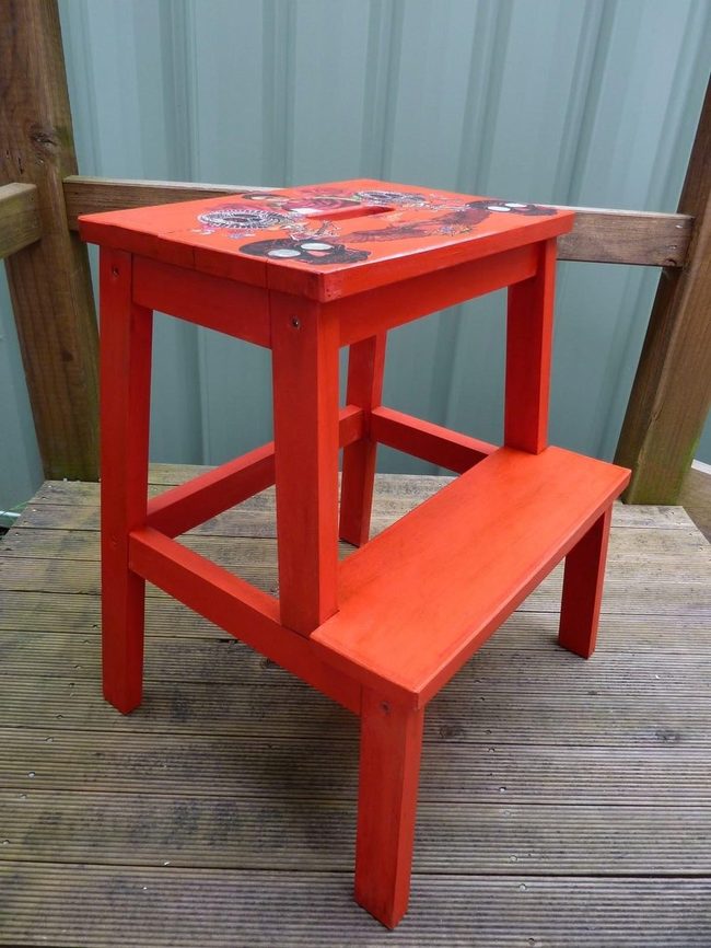 Crimson Wood Step Stool