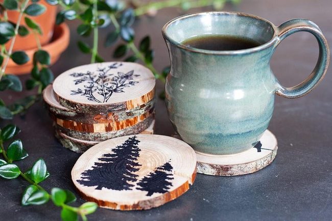 Wood Slice Custom Coasters