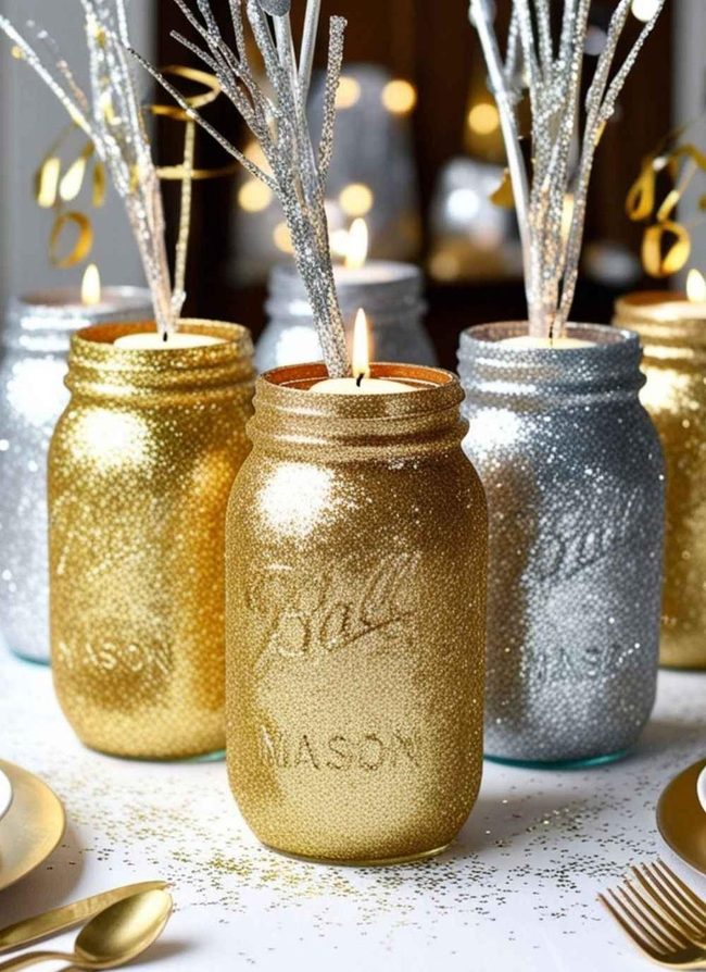 Glitter Mason Jars Shine