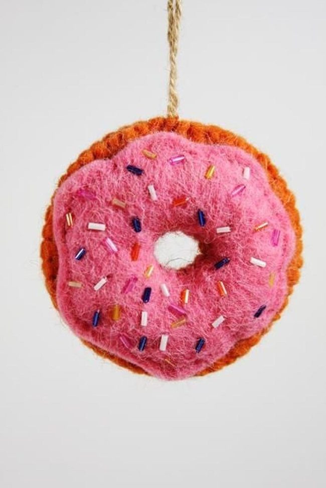 Pink Yarn Donut Ornament