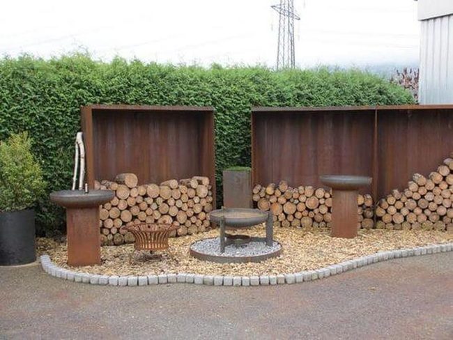 Rust Metal Firewood Storage