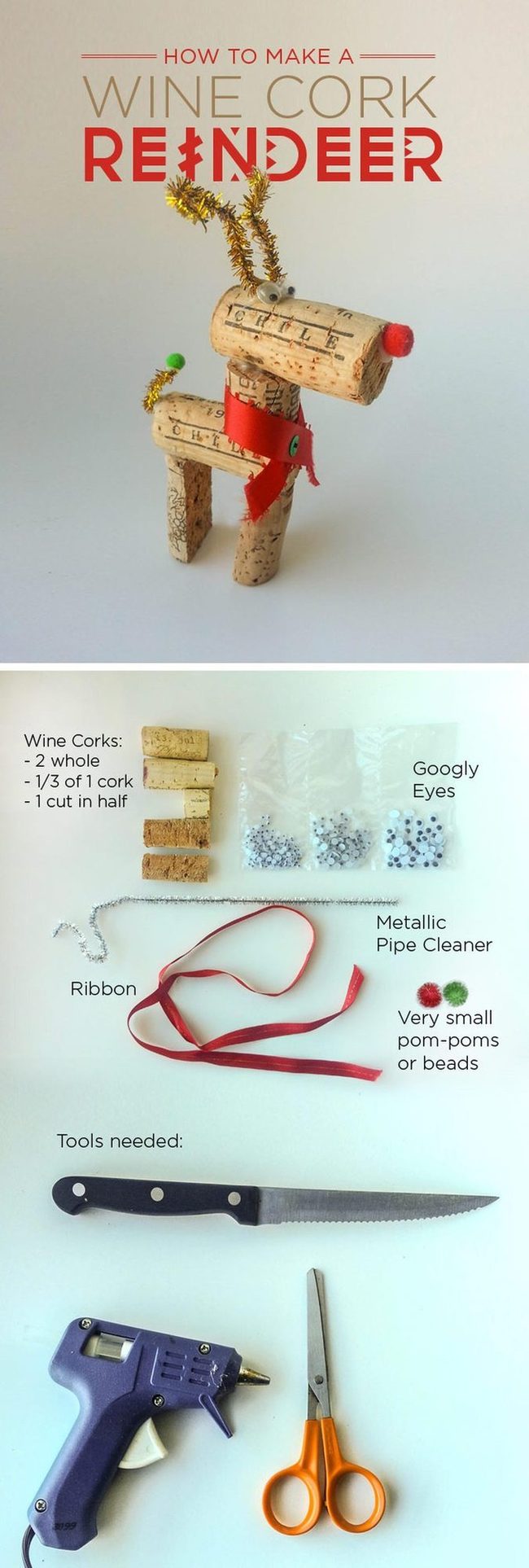 Golden-Antlered Cork Reindeer