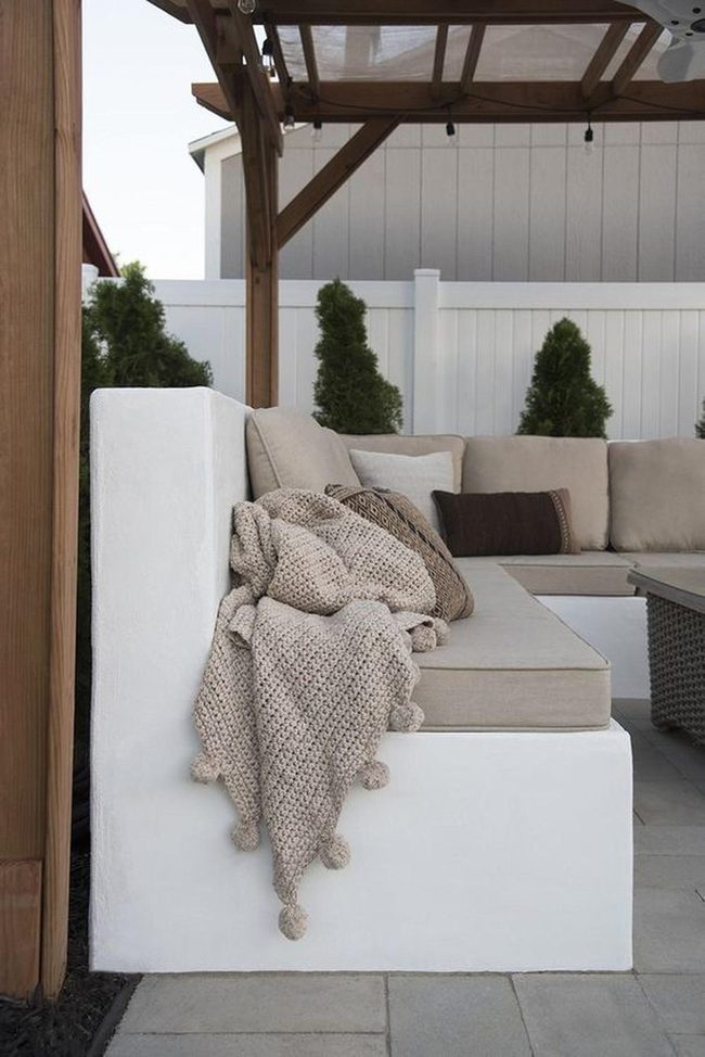 Cream Cushions Under Wooden Beams