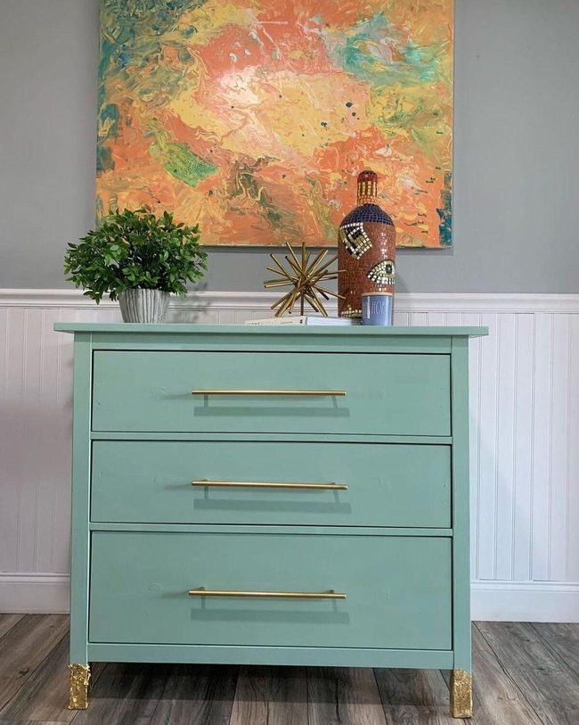 Sea Glass Green With Gold Hardware