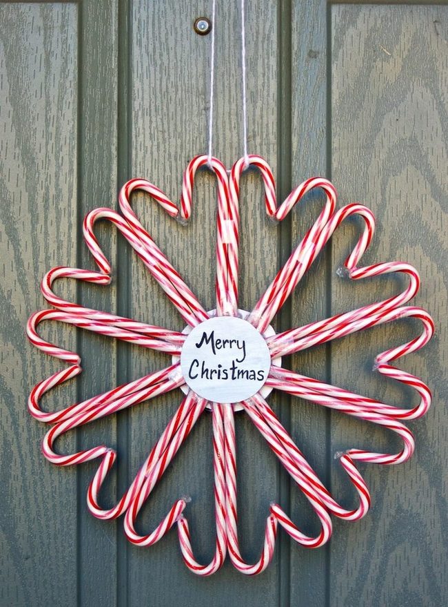 Red And White Candy Cane Wreath