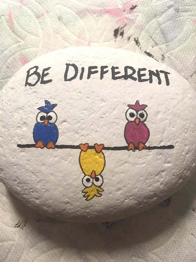 Colorful Hand-Painted Owl Stones