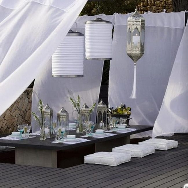 White Cushions, Mediterranean Outdoor Elegance