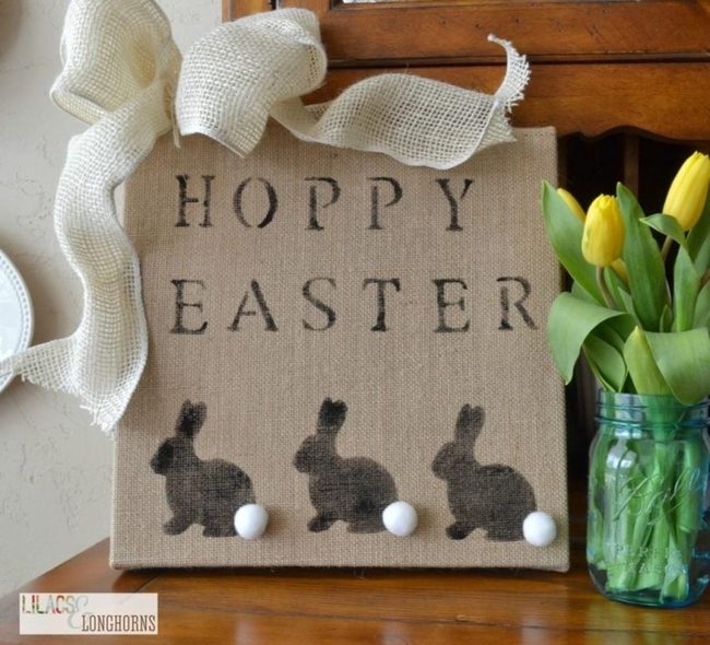 Fluffy Bunny Tails Spring Sign