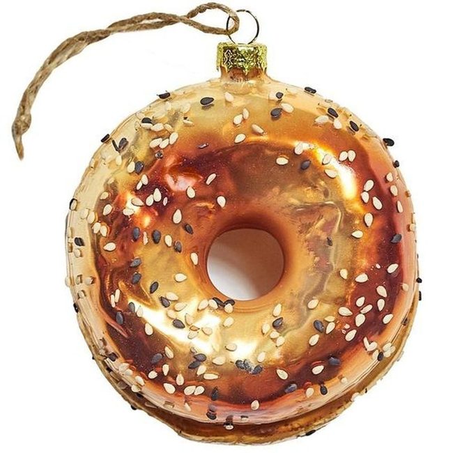 Golden Bagel Christmas Ornament