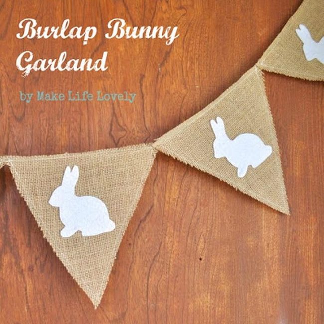 Burlap Bunny Easter Garland