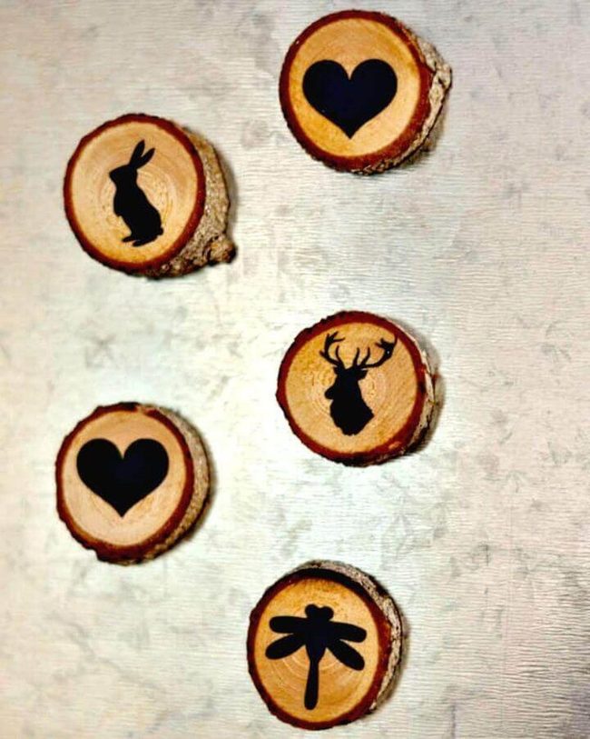 Spring Wood Slice Magnets