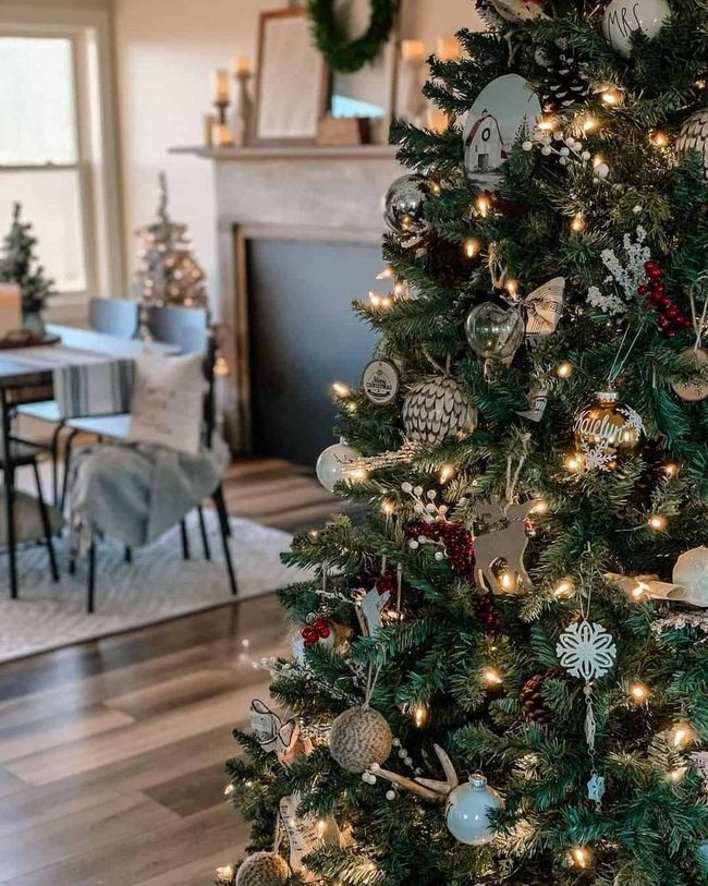 Antler-Adorned Trees Warm Wood Dining