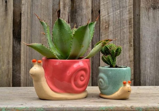 Watermelon Red Snail Planters