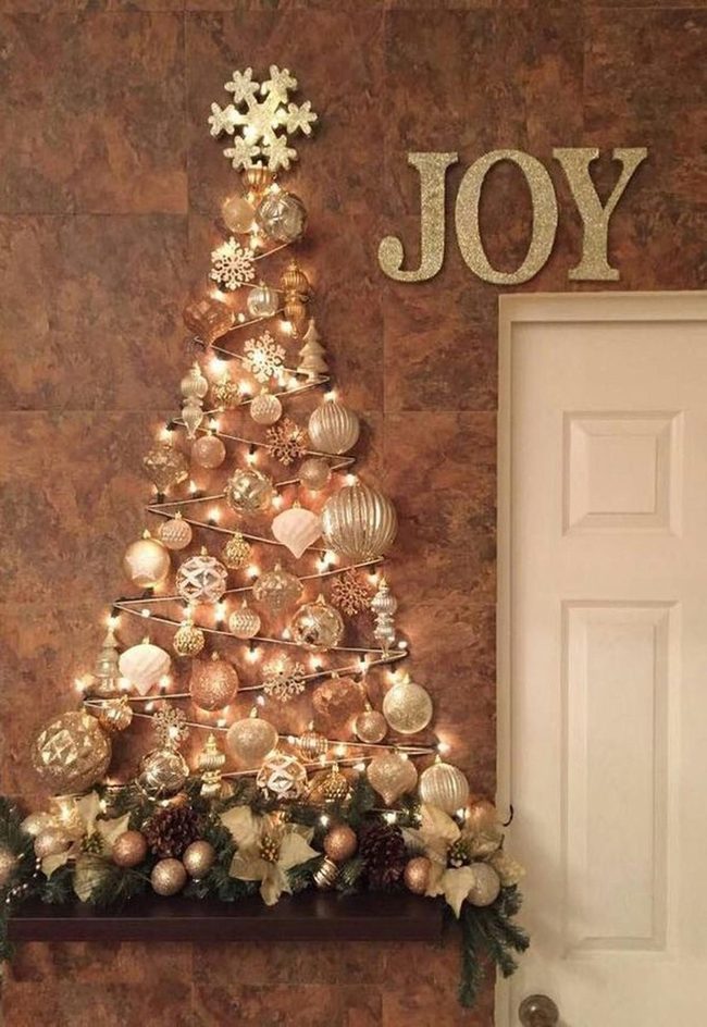 Metallic Ornaments On Textured Brown
