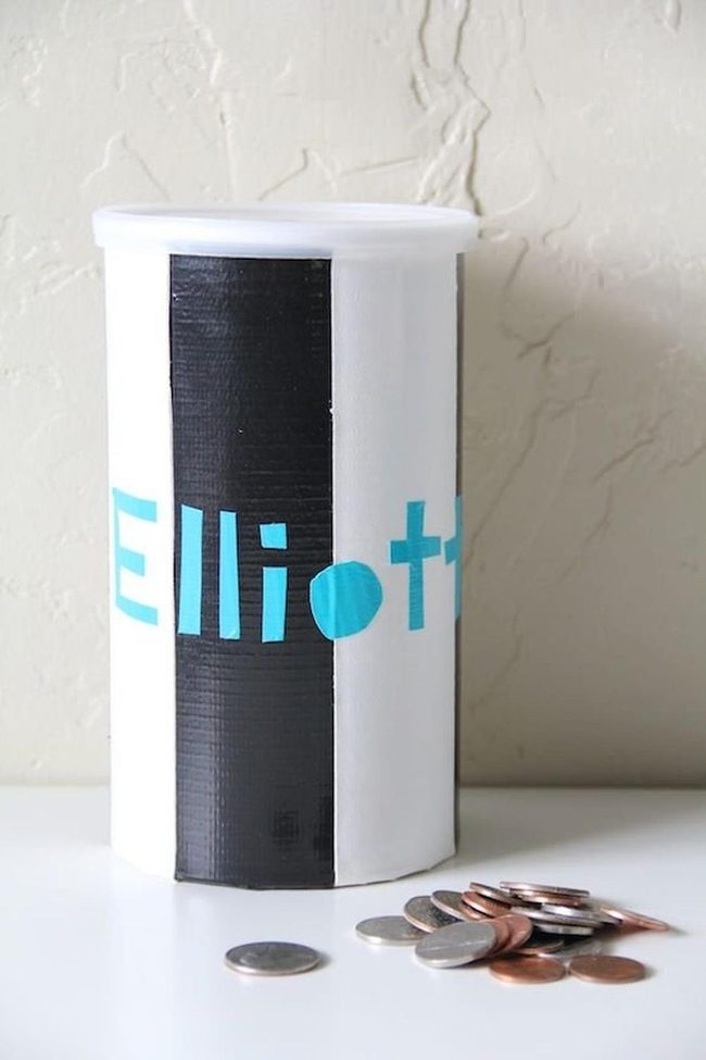Colorful Duct Tape Savings Jar