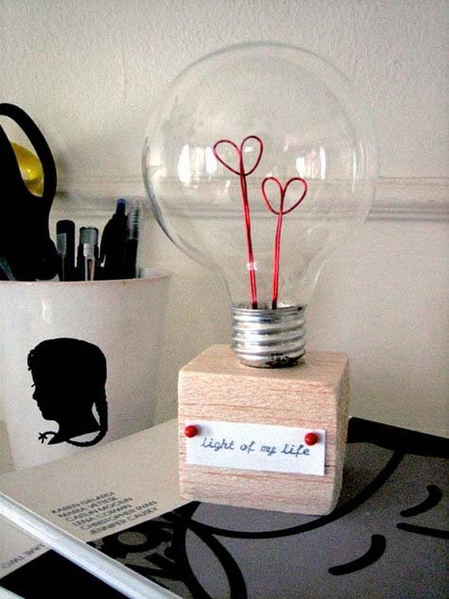 Copper Heart Light Bulbs