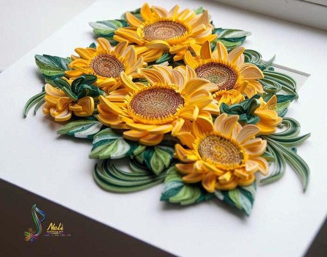Golden Paper Sunflowers
