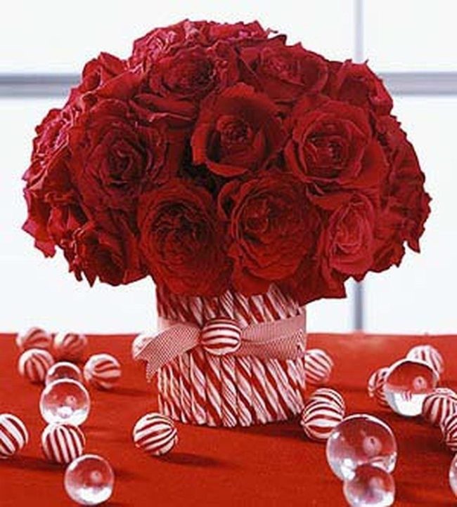 Red And White Striped Candy Centerpiece