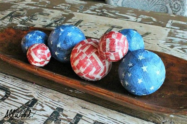 Red White Blue Styrofoam Spheres