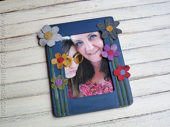 Bright Blue Fabric Flower Frame