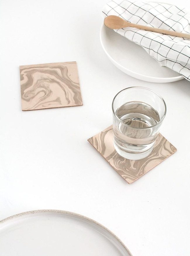Glass Reflections On Neutral Wood
