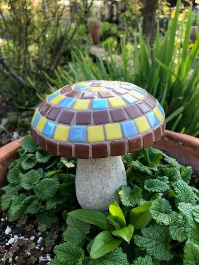 Tiled Mushroom Garden Sculpture