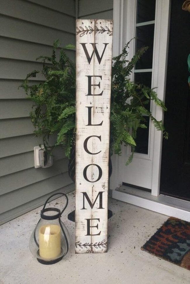 Weathered Wood Welcome Sign