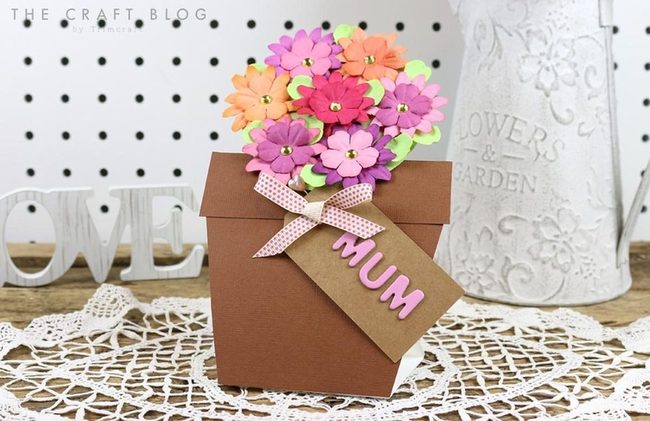Pink Paper Flowers Gold Beads