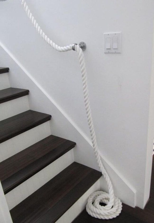 White Rope Nautical Railings