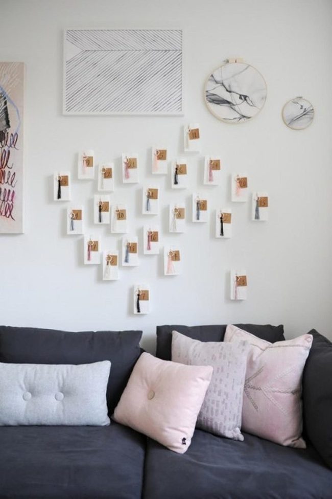 White Calendar With Colorful Tassels