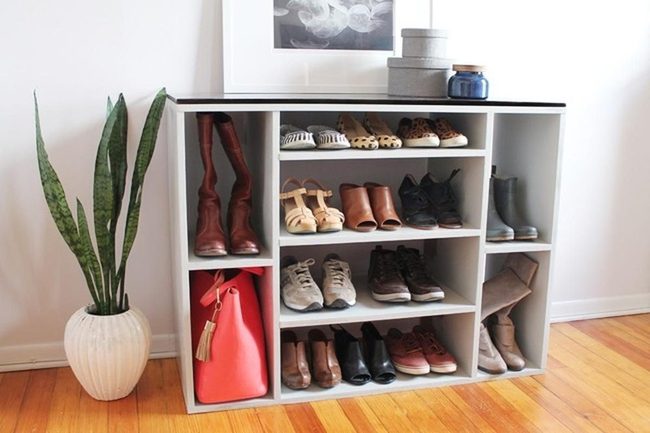 Green Plant Shoe Wall Display