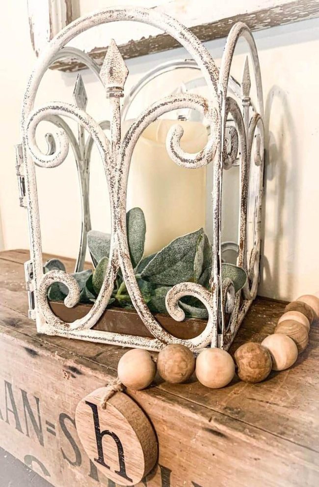 White-Washed Lanterns With Eucalyptus