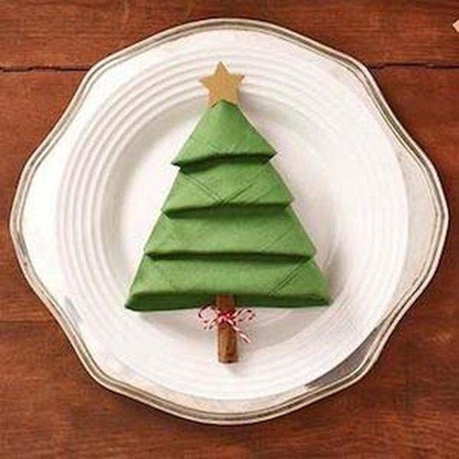 Green Napkin Christmas Trees