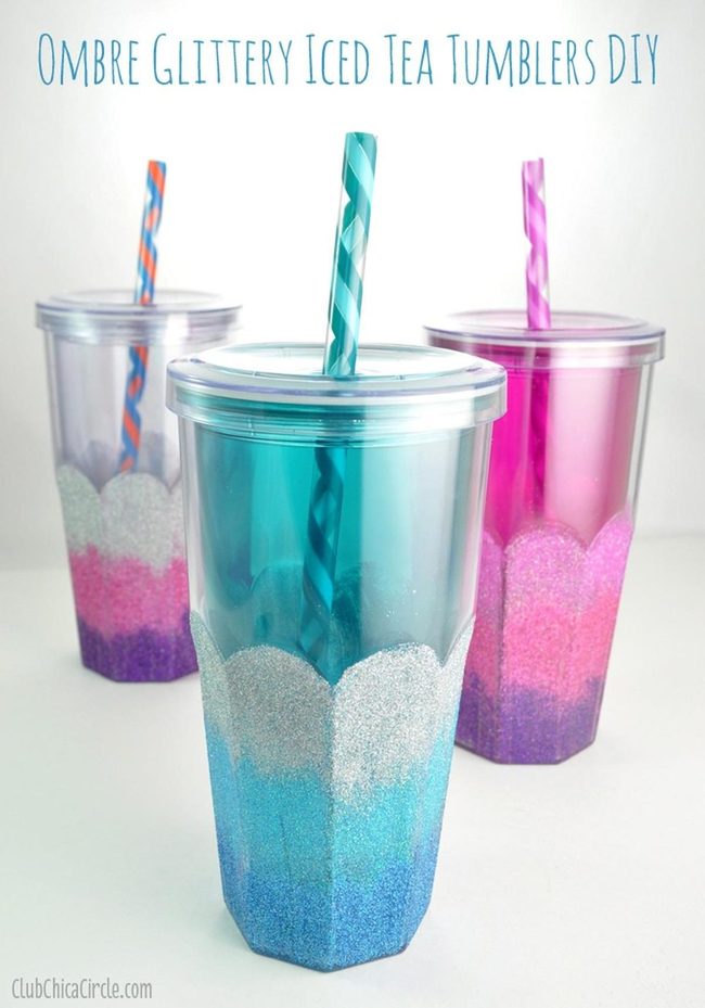 Blue Glitter Shimmer Tumblers