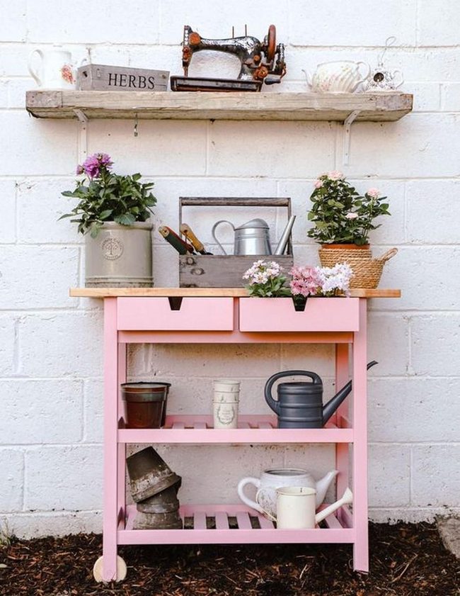 Pink Wood Garden Corner