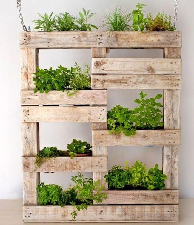 Vertical Pallet Herb Planter
