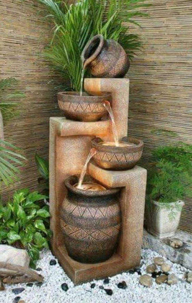 Cascading Terracotta Garden Fountain