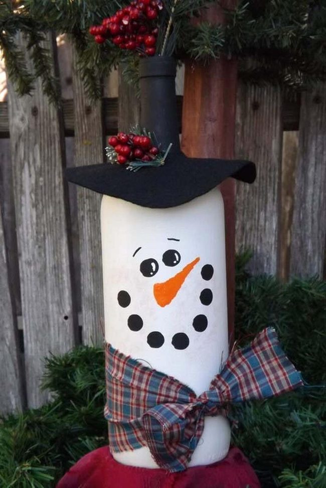 Chalk White Bottle Snowman