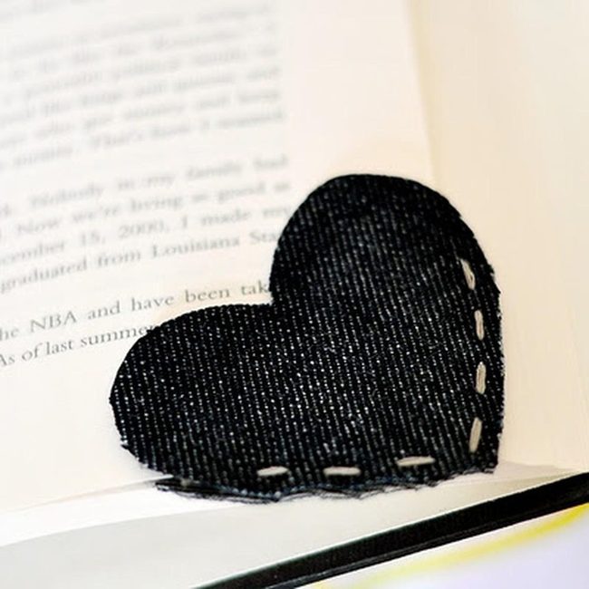 Dark Denim Hearts On Pages