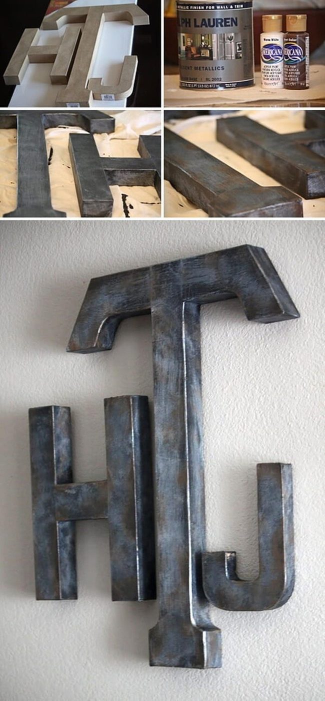 Faux Brass Letters Glow
