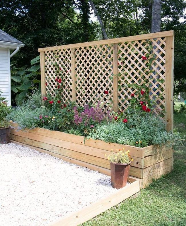 Wooden Lattice Planter Screen