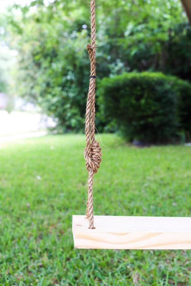 Rope-Tied Wooden Swing
