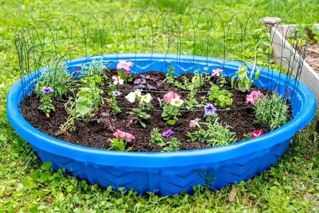 Recycled Pool Herb Garden