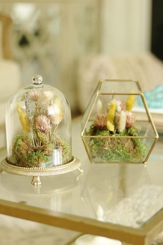 Golden Dried Botanicals Terrarium